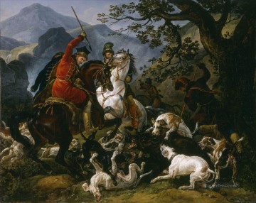 Carl Vernet Boar Gdr0in Poland classical hunting Oil Paintings
